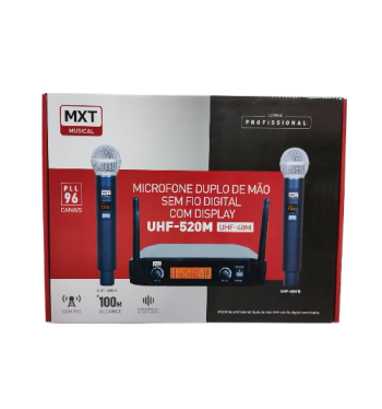 imagem de MICROFONE SEM FIO DUPLO MXT DISPLAY DIGITAL UHF520M